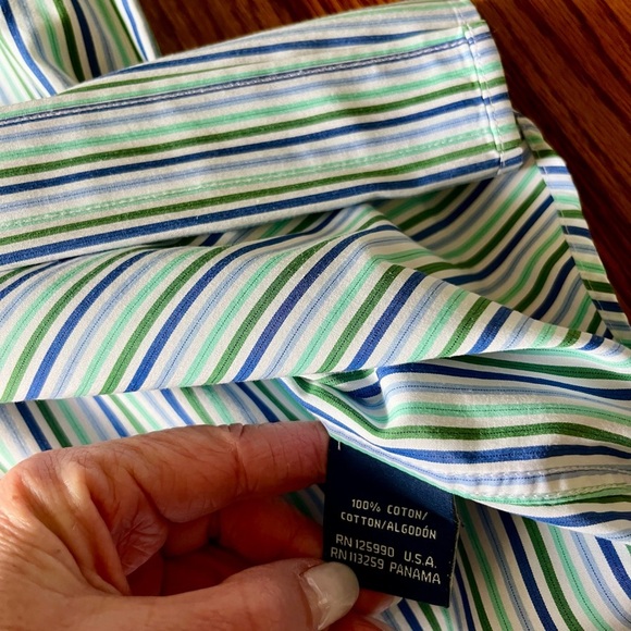 Facconable classique Men’s Button Down Striped Shirt - Large - Picture 5 of 11